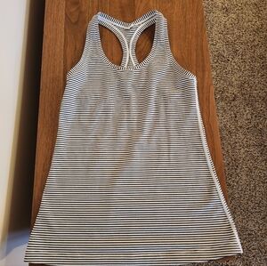 lululemon athletica Black and White Striped Tank Top